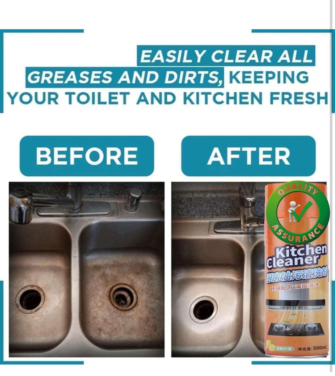 Multipurpose Bubble Foam Cleaner Kitchen Cleaner Spray Oil & Grease Stain Remover Chimney Cleaner Spray Bubble Cleaner All Purpose Foam Degreaser Spray