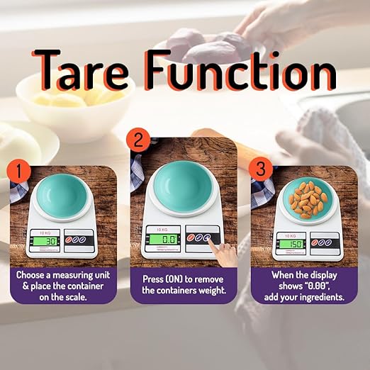 Atom Weight Machine for Kitchen, Digital Scale with LCD Display, Scale for Home Baking, Cooking & Balance Diet. Weighing Machine with capacity 10Kg, SF400/A121