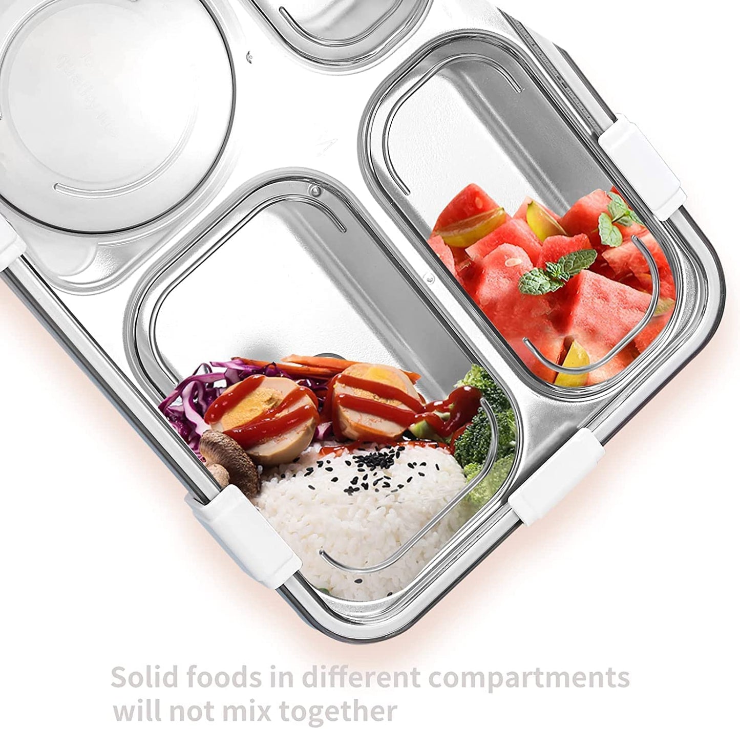4 Compartment Stainless Steel Lunch Box for Kids