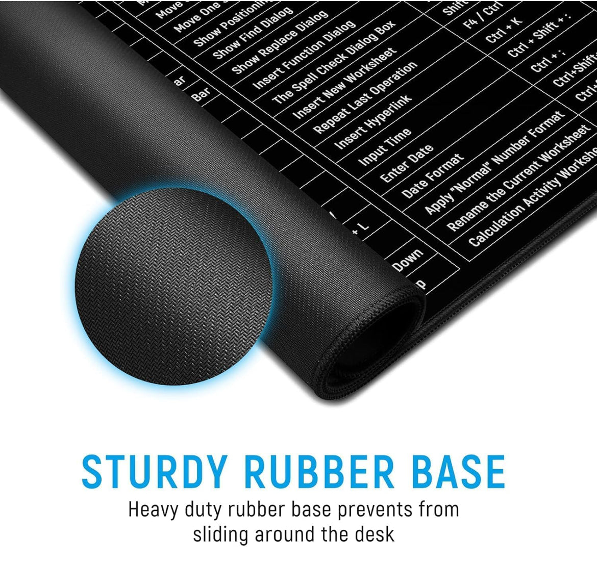 Windows & Office Keyboard Shortcuts Desk Mat | Gaming Mouse Pad Extended Size (800mm x 300mm x 2mm) Stitched Edges| Non-Slip Rubber Base|Computer Laptop|Keyboard Mouse Pad (Keyboard Shortcuts)