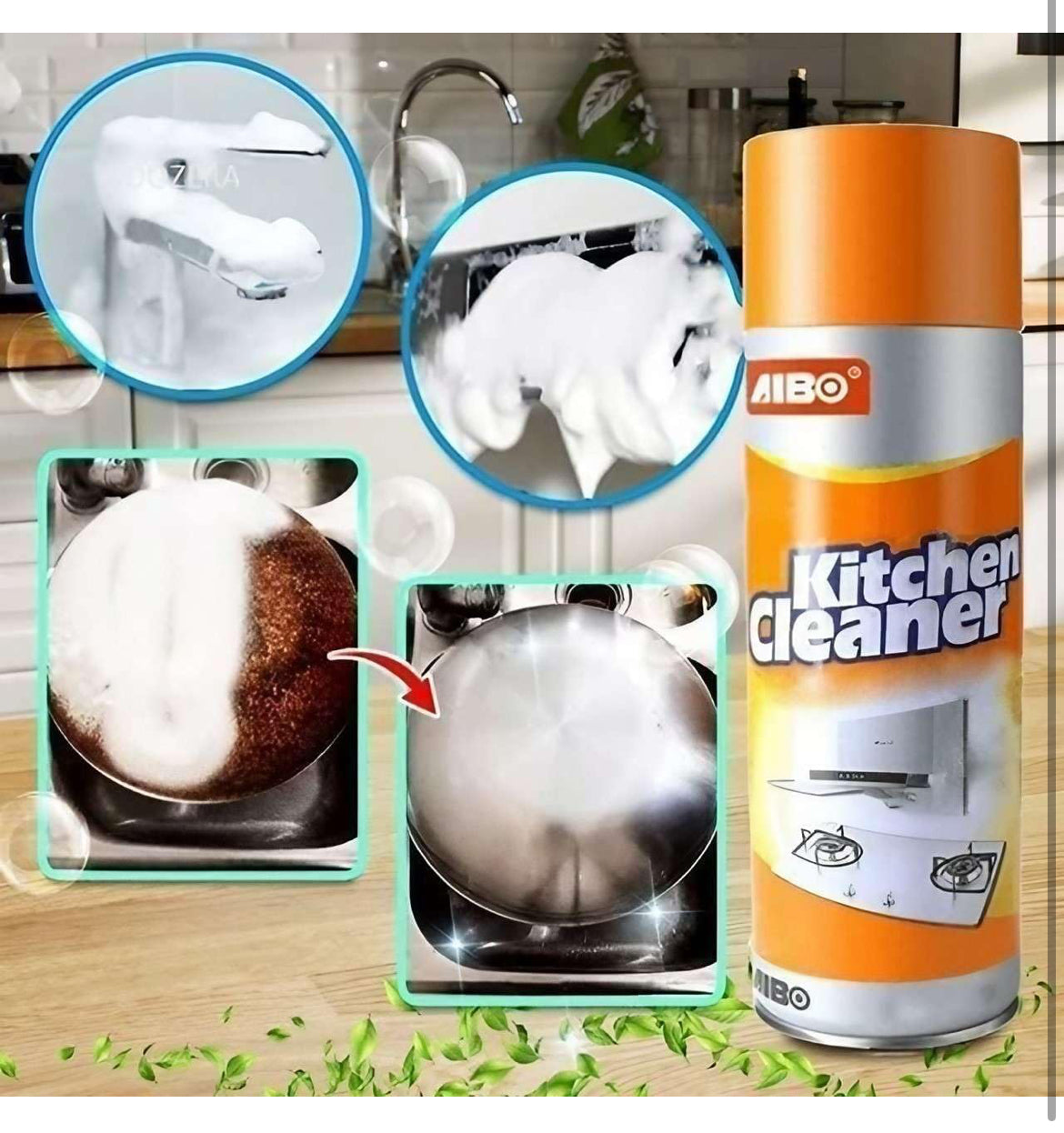 Multipurpose Bubble Foam Cleaner Kitchen Cleaner Spray Oil & Grease Stain Remover Chimney Cleaner Spray Bubble Cleaner All Purpose Foam Degreaser Spray