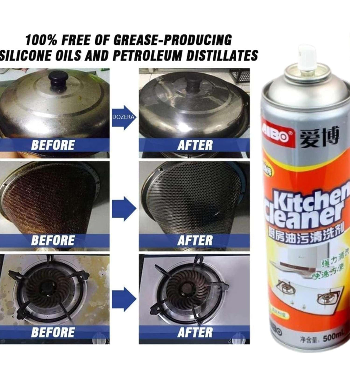 Multipurpose Bubble Foam Cleaner Kitchen Cleaner Spray Oil & Grease Stain Remover Chimney Cleaner Spray Bubble Cleaner All Purpose Foam Degreaser Spray