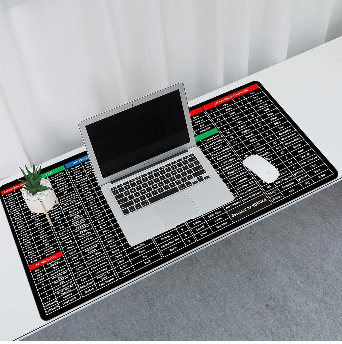 Windows & Office Keyboard Shortcuts Desk Mat | Gaming Mouse Pad Extended Size (800mm x 300mm x 2mm) Stitched Edges| Non-Slip Rubber Base|Computer Laptop|Keyboard Mouse Pad (Keyboard Shortcuts)