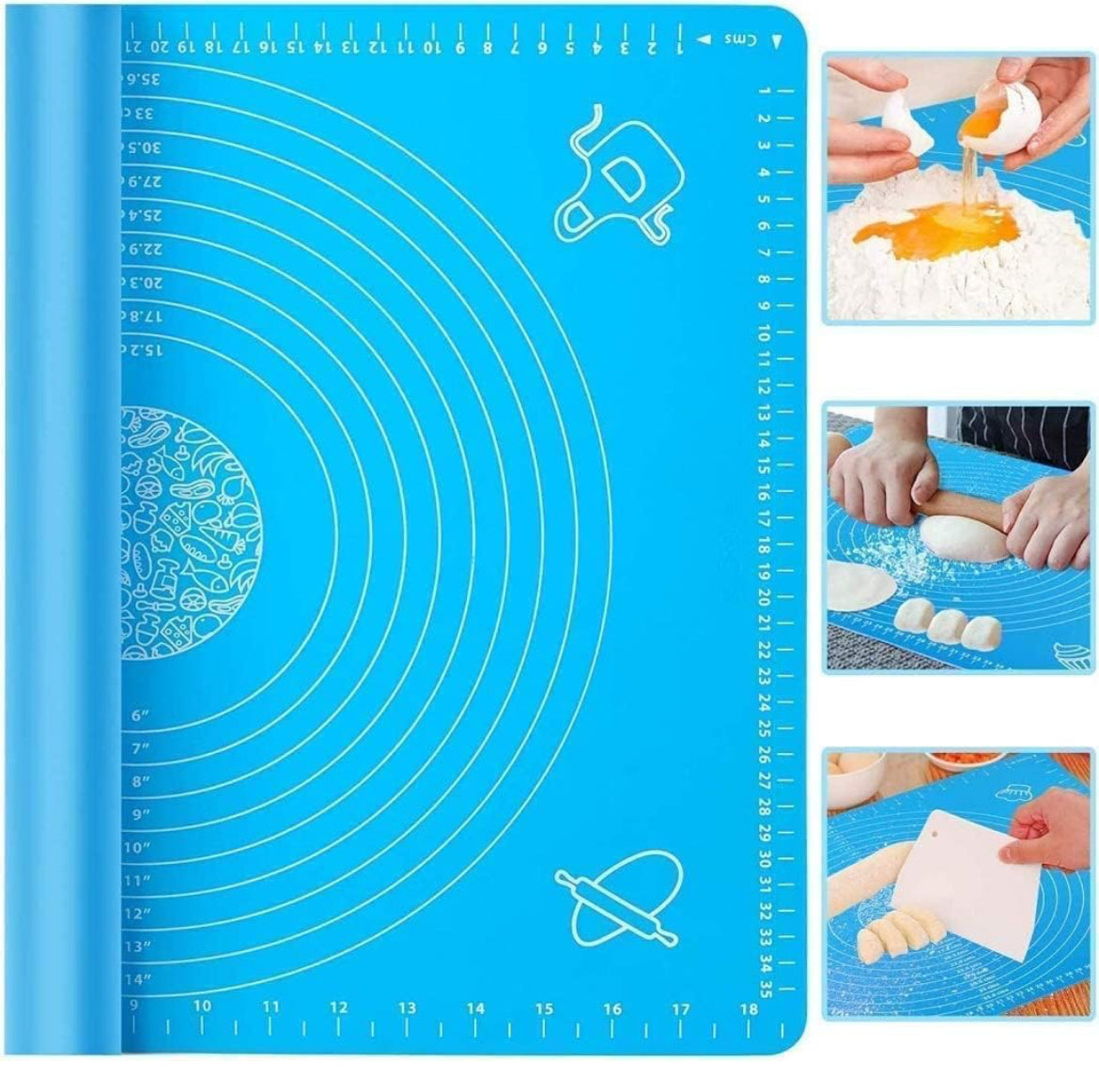 Silicone Baking Mat Roti mat Silicone mat for Kitchen Chapati matAtta Kneading Mat Non Stick Fondant Dough Rolling mat Cake Pad Cooking