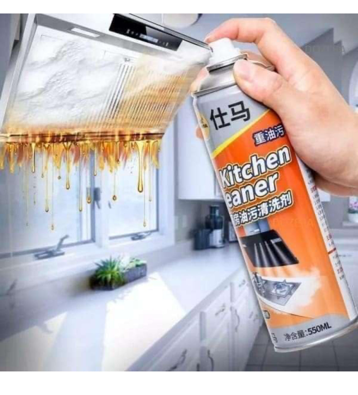 Multipurpose Bubble Foam Cleaner Kitchen Cleaner Spray Oil & Grease Stain Remover Chimney Cleaner Spray Bubble Cleaner All Purpose Foam Degreaser Spray