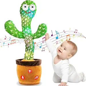 Dancing Cactus Toy for Kids - Rechargeable Talking Singing Children Baby Plush Electronic Toys | Voice Recording | Repeats What You Say | LED Lights