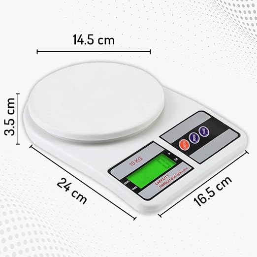 Atom Weight Machine for Kitchen, Digital Scale with LCD Display, Scale for Home Baking, Cooking & Balance Diet. Weighing Machine with capacity 10Kg, SF400/A121