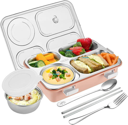 4 Compartment Stainless Steel Lunch Box for Kids